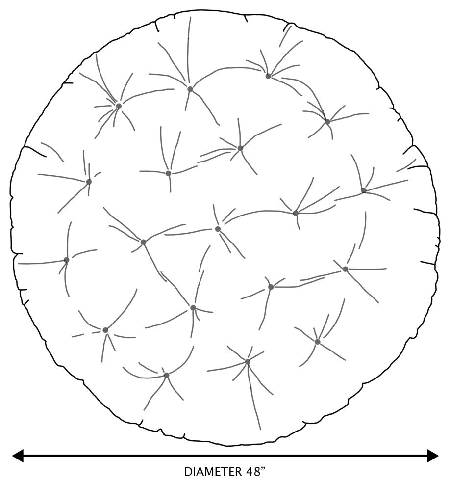 Mozaic Home Suede White Round Papasan Cushion 48"