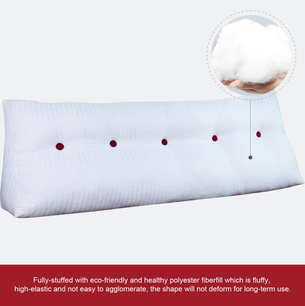 Bed Backrest Wedge Reading Pillow Daybed Headboard Cushion Red, 59x20x8