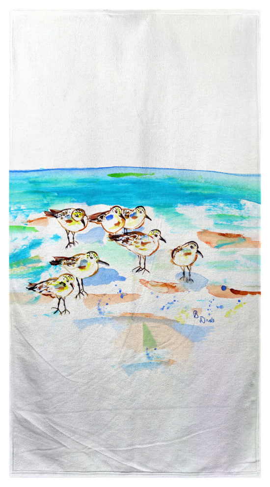Betsy Drake Seven Sanderlings Beach Towel