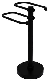 Free Standing Two Arm Guest Towel Holder, Matte Black