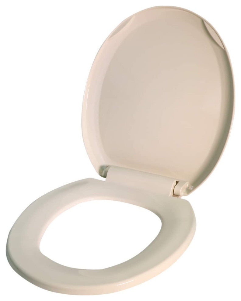 Round Plastic Toilet Seat Slow Close Easy Remove Adjustable Hinge Bone