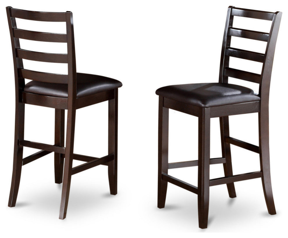 Fairwinds Faux Leather Upholstered Seat Stool With Lader Back Set of 2