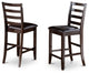 Fairwinds Faux Leather Upholstered Seat Stool With Lader Back Set of 2