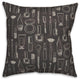 White Makeup Icons on Black 18x18 Spun Poly Pillow