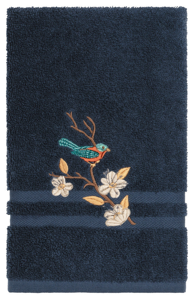 Linum Home Textiles Spring Time Embellished, Midnight Blue, Hand Towel, 2-Piece