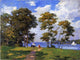 Edward Potthast Landscape by the Shore, Also known as The Picnic Wrapped Canvas