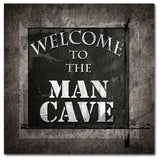 LightBoxJournal 'Welcome To Man Cave Warning' Canvas Art, 14" x 14"