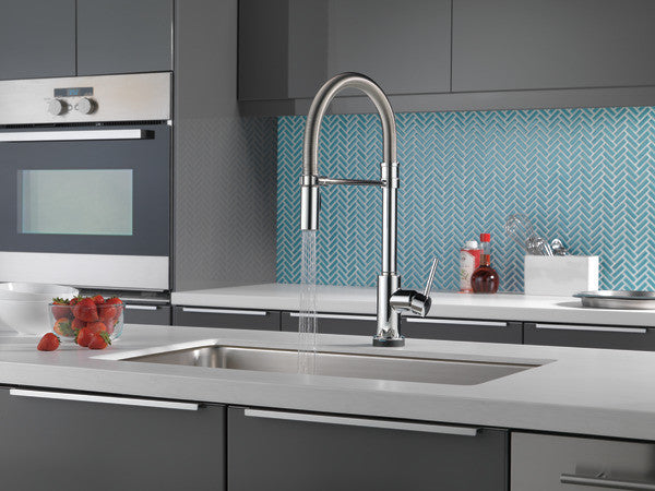 Delta Trinsic Pull-Down Spring Spout Kitchen Faucet, Touch2O Technology, Chrome