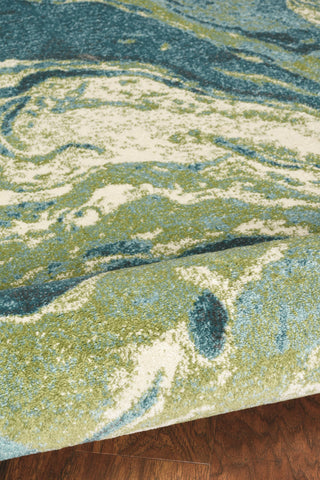 Watercolors Teal Geode Plush Area Rug, 6'7"x9'6"