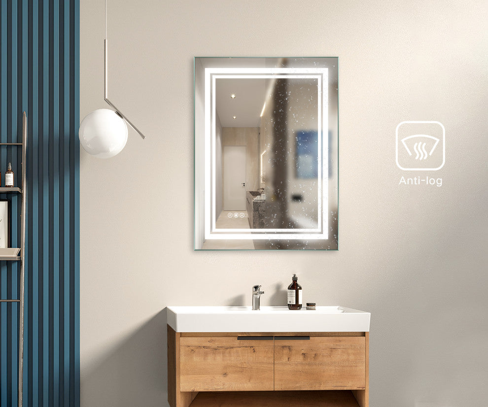 24x32 In. Anti-Fog Dimmable Multi-Color Inductive Touch LED Vanity Mirror