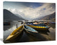 Pokhara Lakeside Boats, Boat Canvas Art Print, 20"x12"