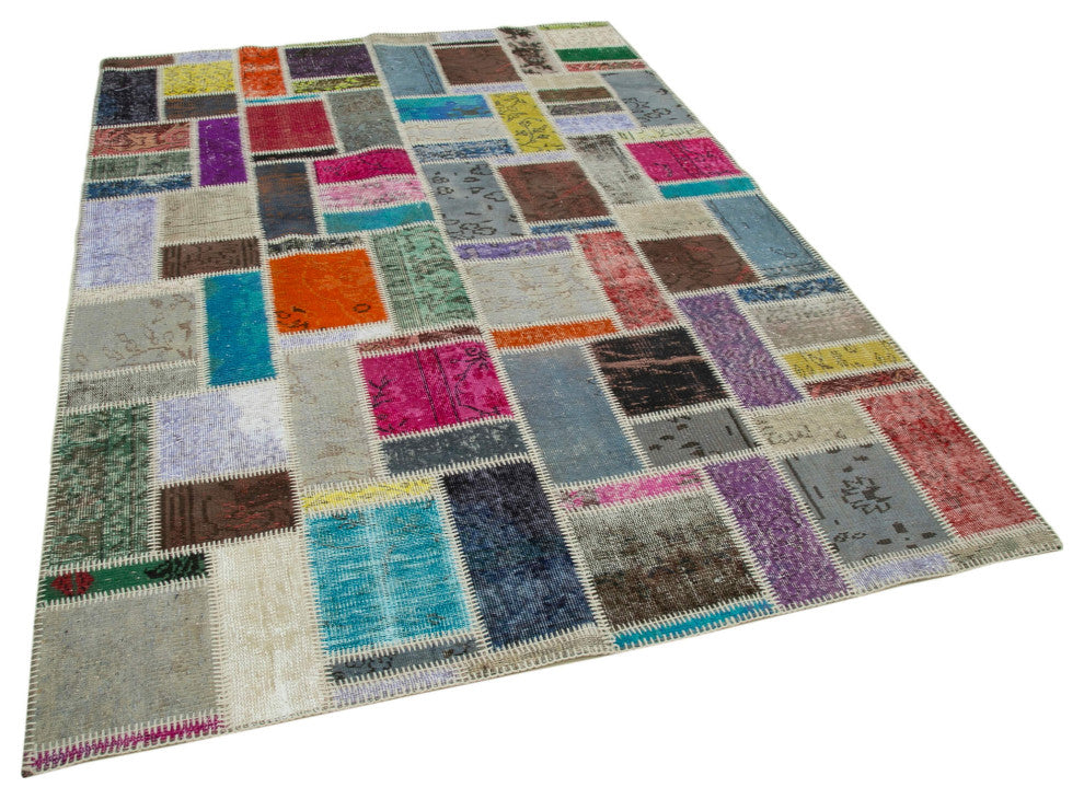 Rug N Carpet - Handwoven Oriental 5' 9" x 8' 0" Decorative Patchwork Area Rug