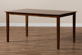 Eveline Walnut Brown Finished Rectangular Wood Dining Table