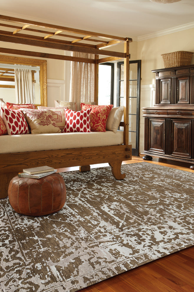 Jain Rectangle Hand Knotted Rug, Tan, 9'x12'