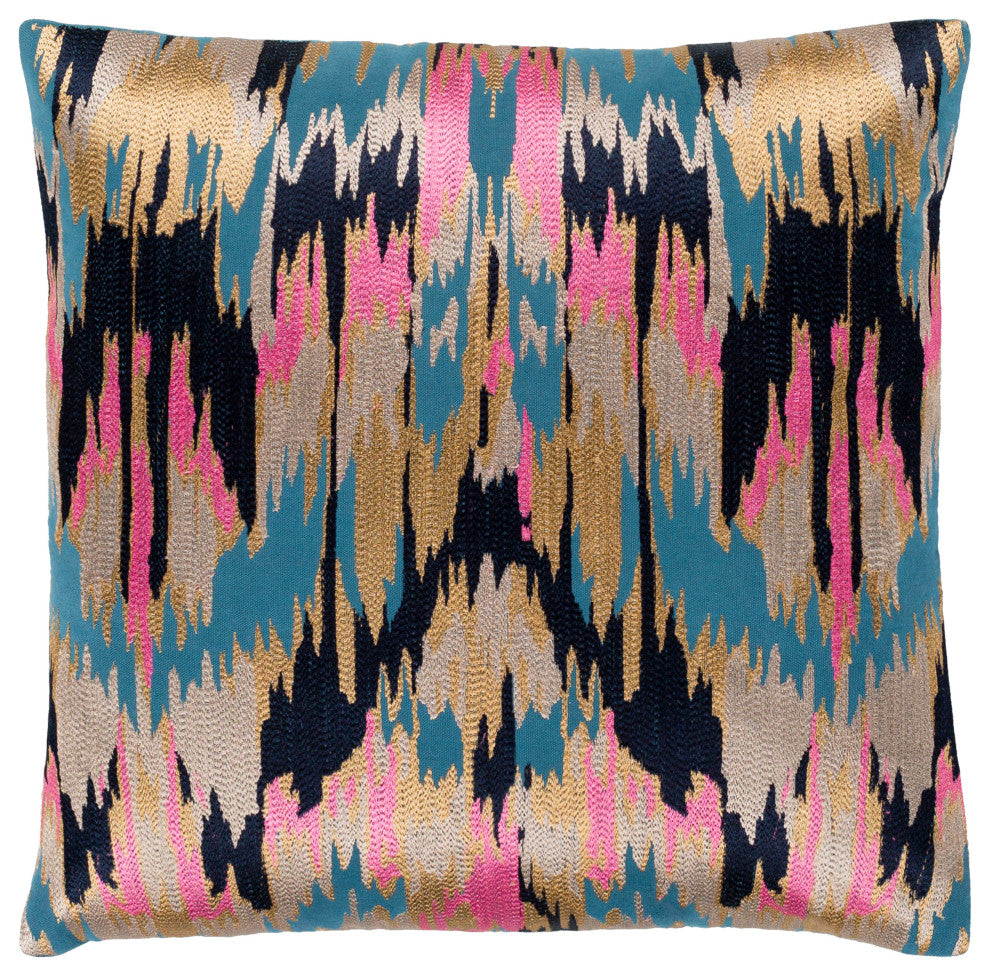 Ara Pillow, Bright Pink, 22"x22", Polyester Insert