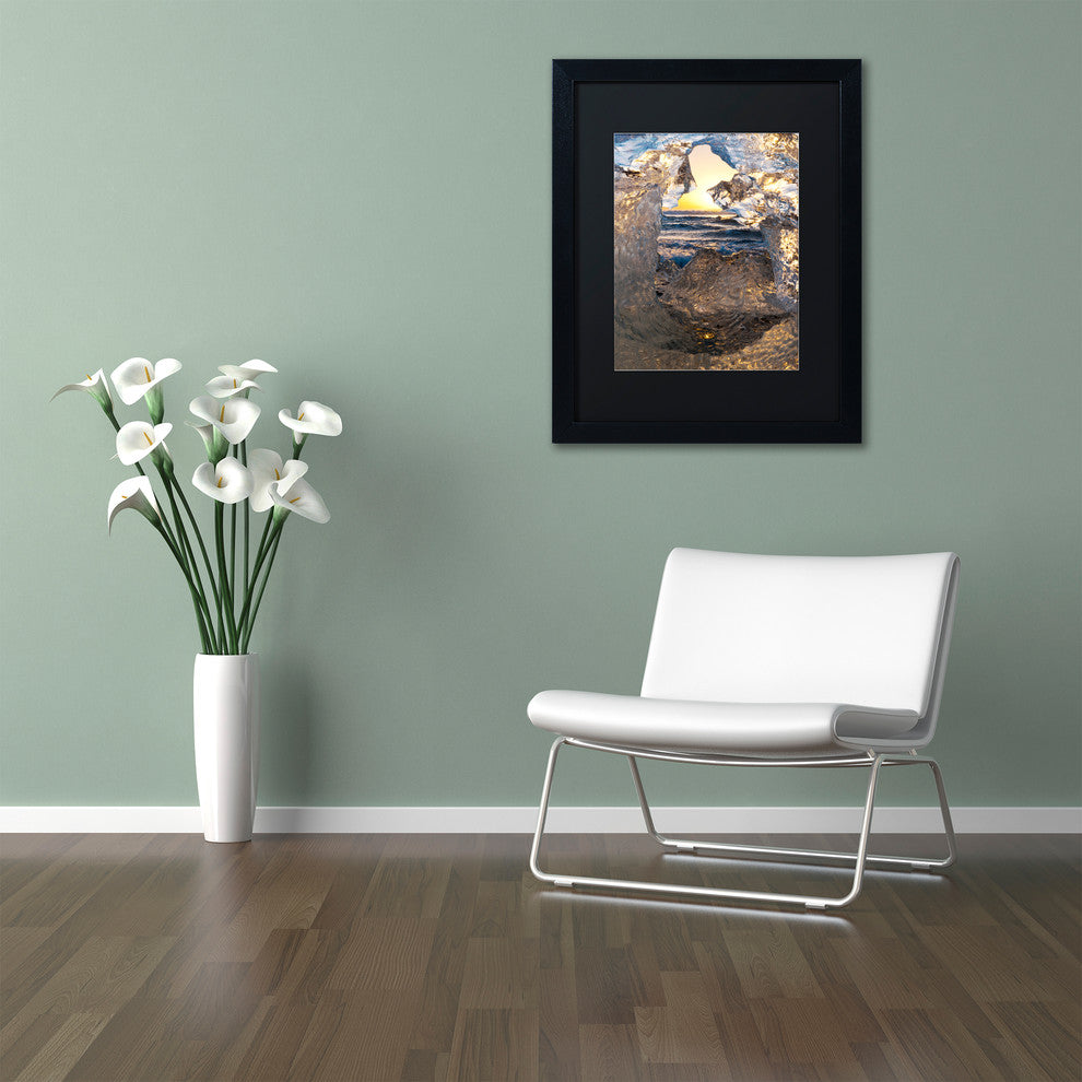 Michael Blanchette ''Through an Iceberg'' Art, Black Frame, Black Mat, 20x16