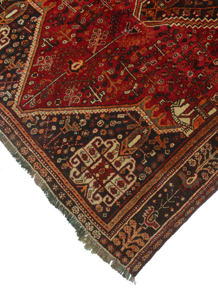 Fine Vintage Distressed Negeen Rust Rug