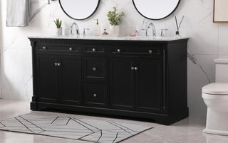 Home Living 21.5" Transitional Black-Light Bathroom Vanity, Black, 72