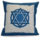 Decorative Holiday Pillow Geometric, Teal, 16"x16"