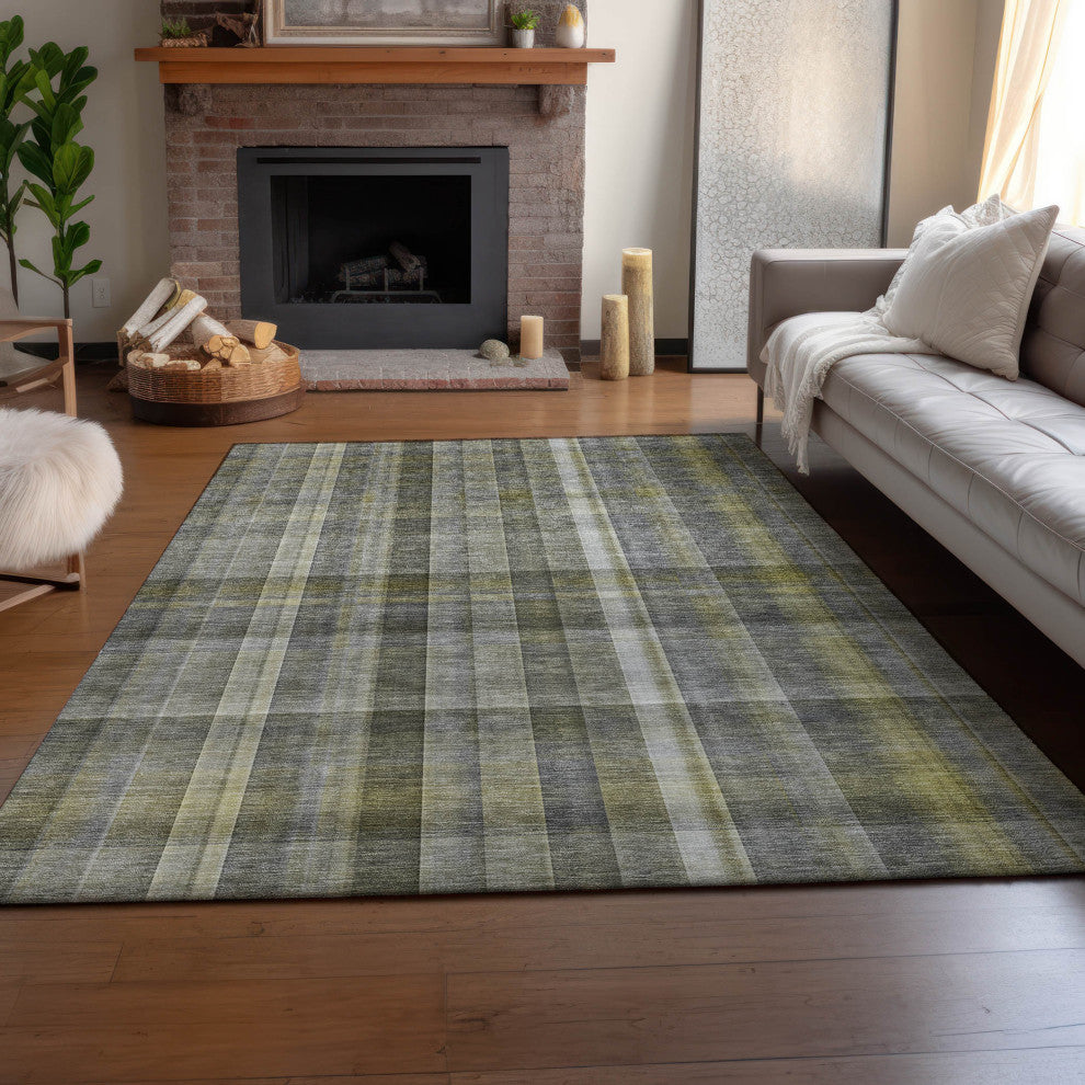 Premium Machine Washable Mayfield AMF534 Gray 9'' x 12'' Rug