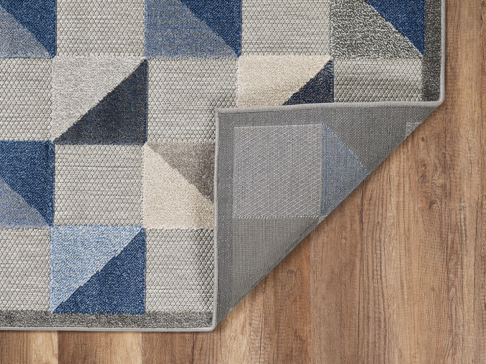 Calla Scope Indoor/Outdoor Rug, Blue, 6'7 X 9'