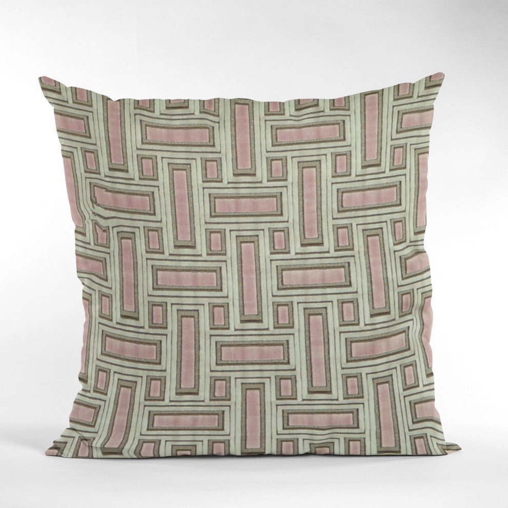 Bella Pink Stony Cut Velvet, Some Sparkle To It Luxury Throw Pillow, 18"x18"