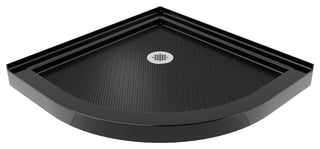 Prime 36x74 3/4 Frosted Glass Sliding Shower Enclosure Satin Black, Black