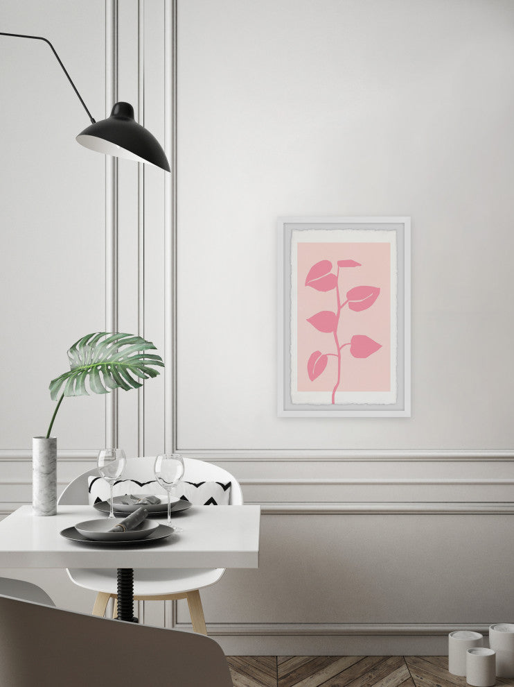 "Pink Houseplant" Framed Painting Print, 20x30