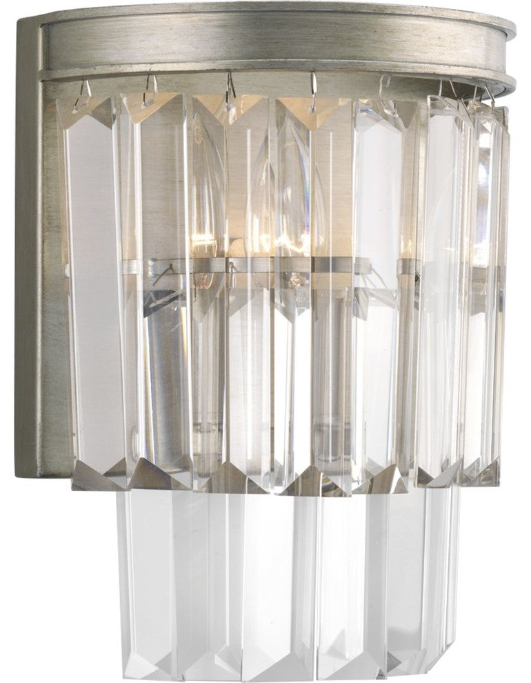 Glimmer Collection 2-Light Wall Sconce, Silver Ridge