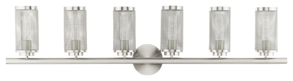 Livex Lighting Industro 6 Light Brushed Nickel Extra Large Vanity Sconce