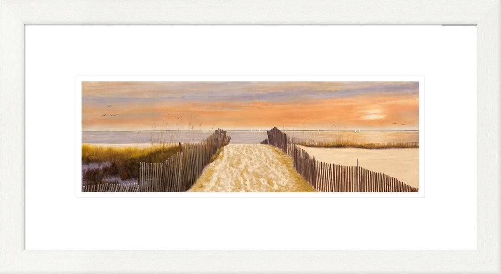 "Beach Walk" Framed Digital Print by Diane Romanello, 27x15"