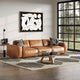 Modrest Christy Mid-Century Modern Grey Glass, Walnut Round Coffee Table