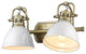Duncan 2-Light Bath Vanity Light, Aged Brass, Matte White