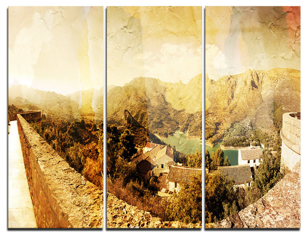 "Mountain and Lofty Lake" Photo Metal Wall Art, 3 Panels, 36"x28"