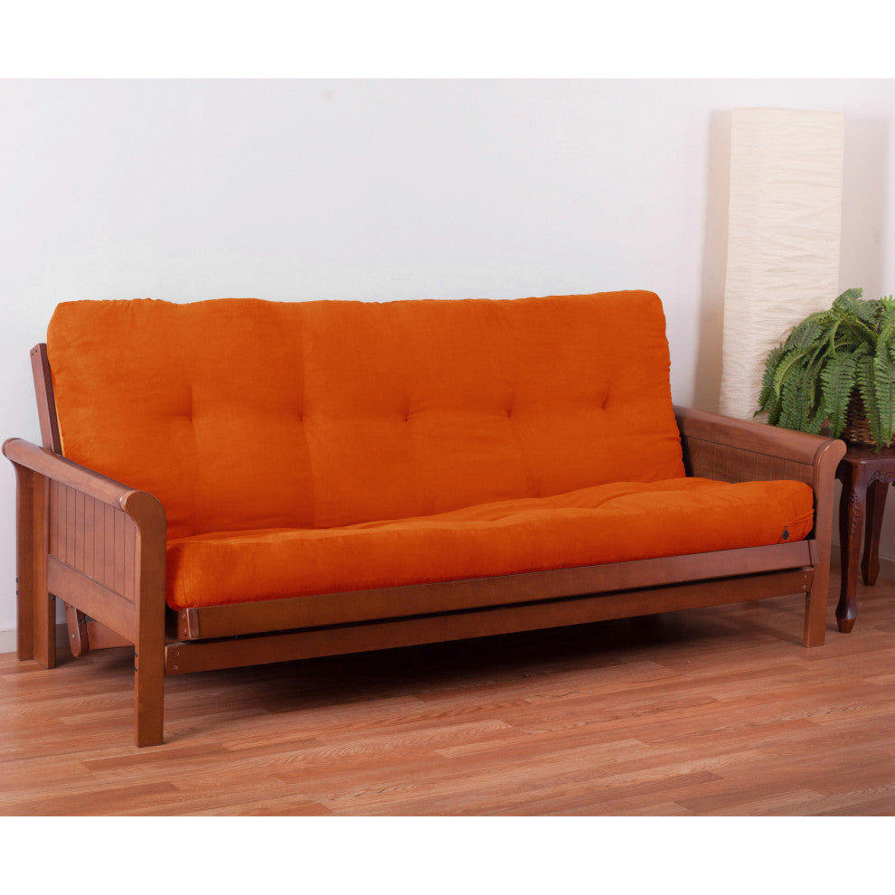 Blazing Needles Vitality 6" Microsuede Full Futon Mattress, Tangerine Dream