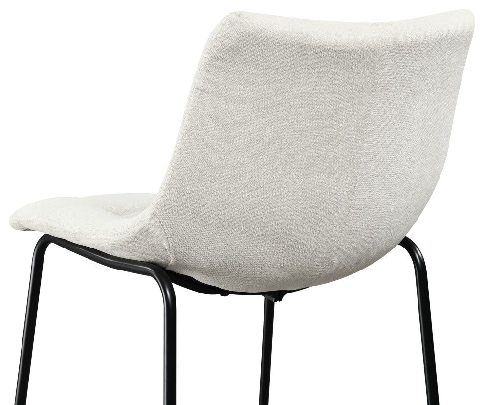 Seth, QSD6099 5B 30" Linen White Bar Stool, Set of 2