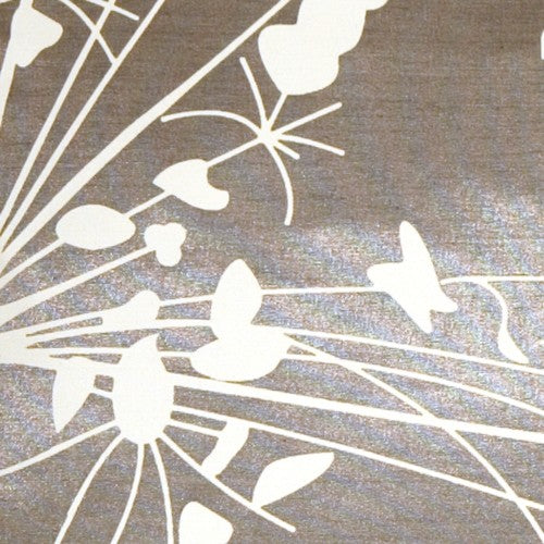 Pillow Decor - Gray with White Spring Flower and Ferns Pillow