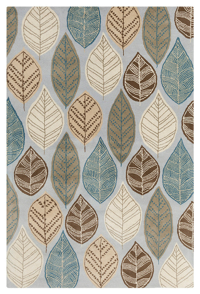 Allie Leafs Contemporary Area Rug, 8'x10'