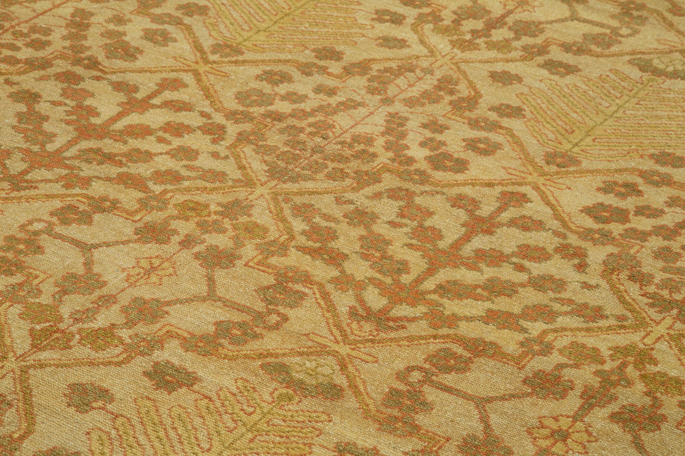 Rug N Carpet - Handmade Oriental 9' 1" x 12' 3" One-of-a-Kind Oushak Area Rug