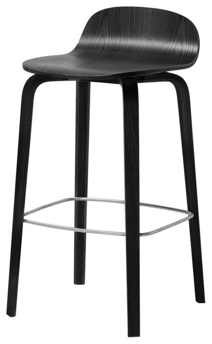 Elite Living Glen Modern 27" Wooden Counter Stool, Black