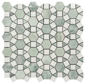 10-Pieces of 3.25" x 12.75" Marble Novelty Mosaic Wall & Floor Tile