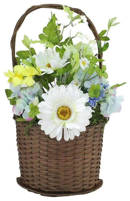14.5" Lakeside Flower Spring Floral Arrangement in Basket