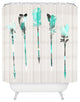 Deny Designs Iveta Abolina Teal Feathers Shower Curtain