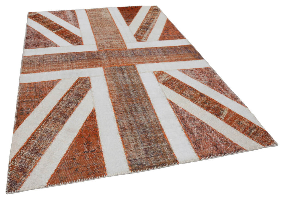 Rug N Carpet - Handwoven Oriental 6' 8'' x 9' 11'' Flag Patchwork Rug