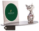 Silver Plated Picture Frame With Crystal Decorated Cartoon Cat Figurine