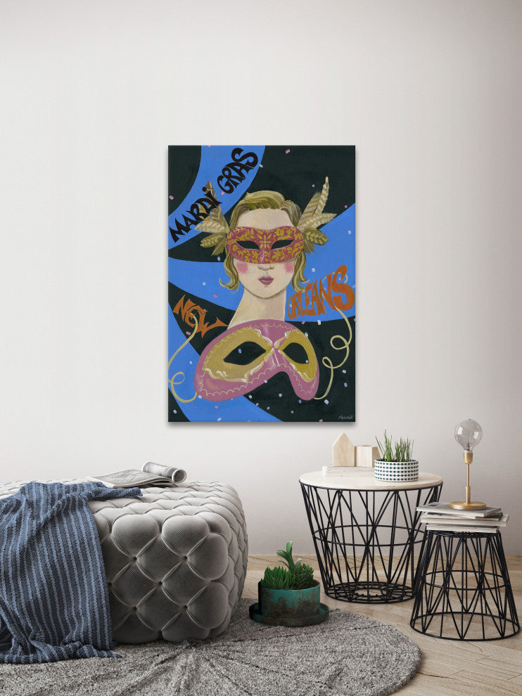 "Fat Tuesday" Painting Print on Wrapped Canvas, 8x12