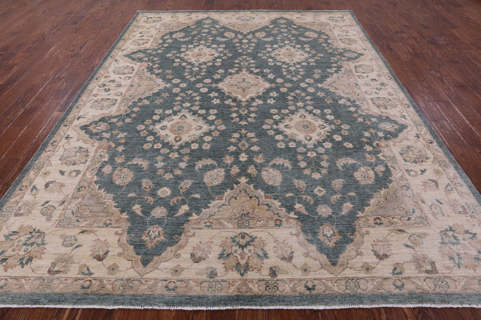 Handmade Peshawar Wool Rug 8' 10" X 11' 5" Q11383