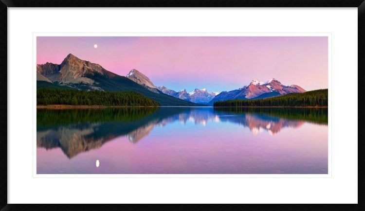 "Maligne Lake" Framed Digital Print by Yan Zhang, 38x22"