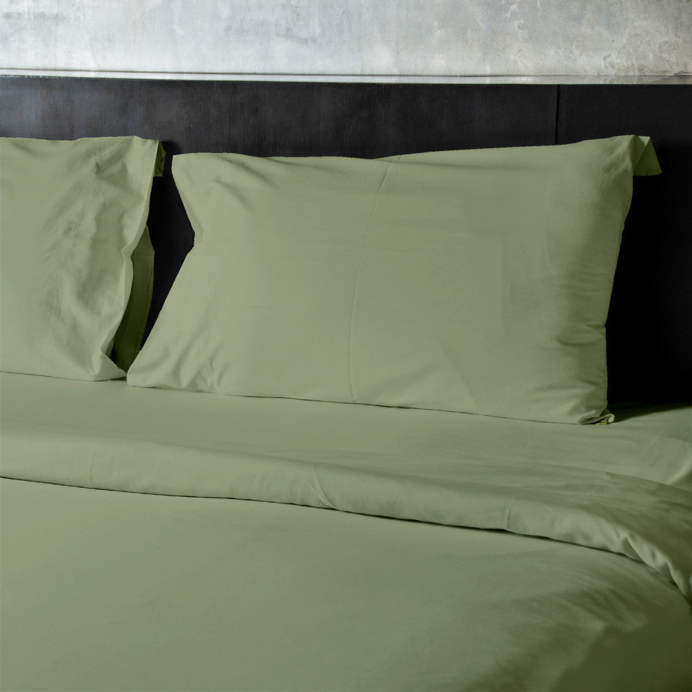 4-Piece, 1,800 Thread Count, Bamboo Feel, Soft Bed Sheets, Green, King