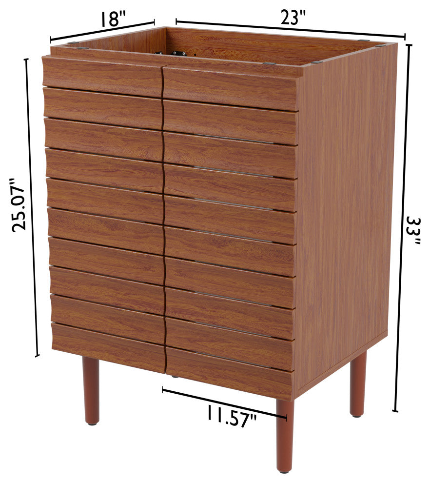 24" Modern Farmhouse 2-Shelf Bath Vanity Cabinet Only (Sink Basin not Included)